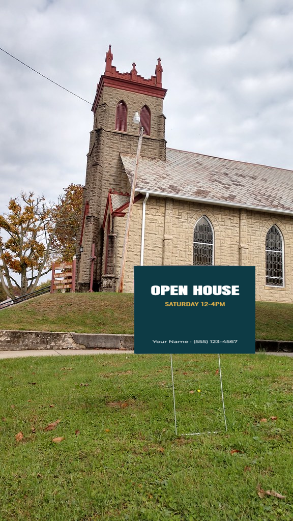 Yard sign with a design composited on